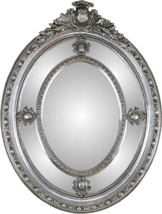 Barock Spiegel Silber 100 x H. 135 cm - Edel & Prunkvoll - Massivholz