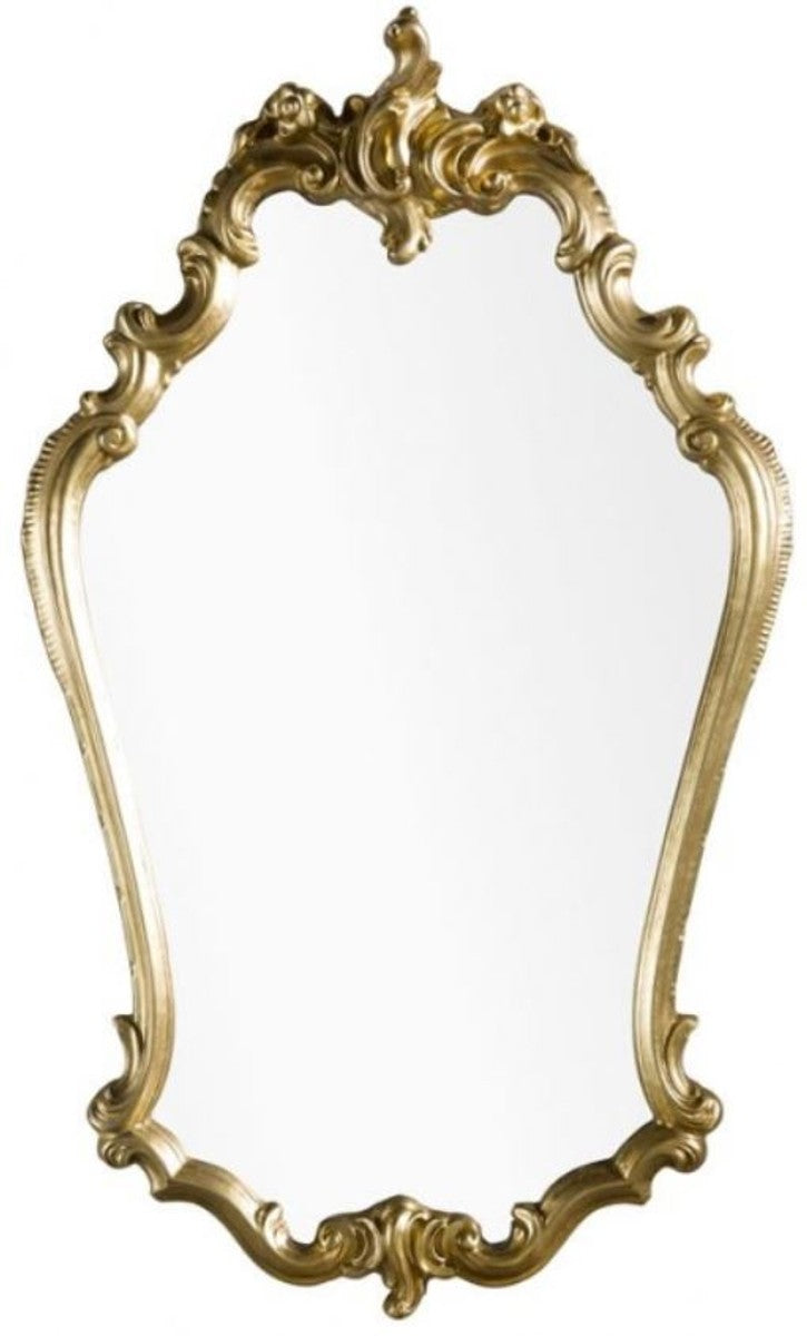 Barock Spiegel Gold 57 x 5 x H. 95 cm - Prunkvoller Wandspiegel im Barockstil - Garderoben Spiegel - Wohnzimmer Spiegel - Barock Möbel