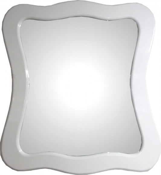 Barock Wandspiegel Weiß Hochglanz 95 x 89 cm - Barocker Spiegel