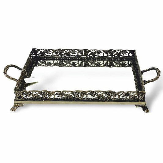 Barock Tablett Antik Messing 45 cm - Barockstil Gastronomie Accessoires