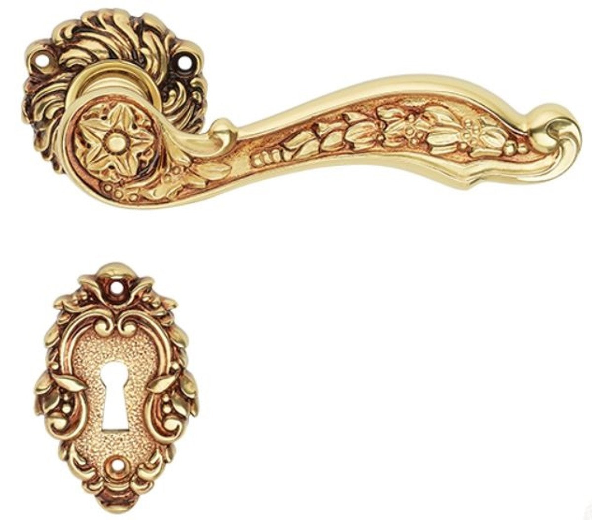 Jugendstil Türgriff Set Französisches Gold 15,4 x H. 5,4 cm - Barock & Jugendstil Accessoires