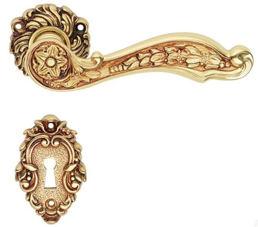 Jugendstil Türgriff Set Französisches Gold 15,4 x H. 5,4 cm - Barock & Jugendstil Accessoires