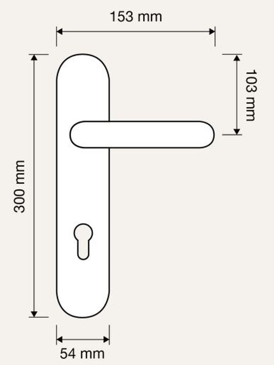 Barock Türklinken Set Französisches Gold 15,3 x H. 30 cm - Barockstil Türgriff Set