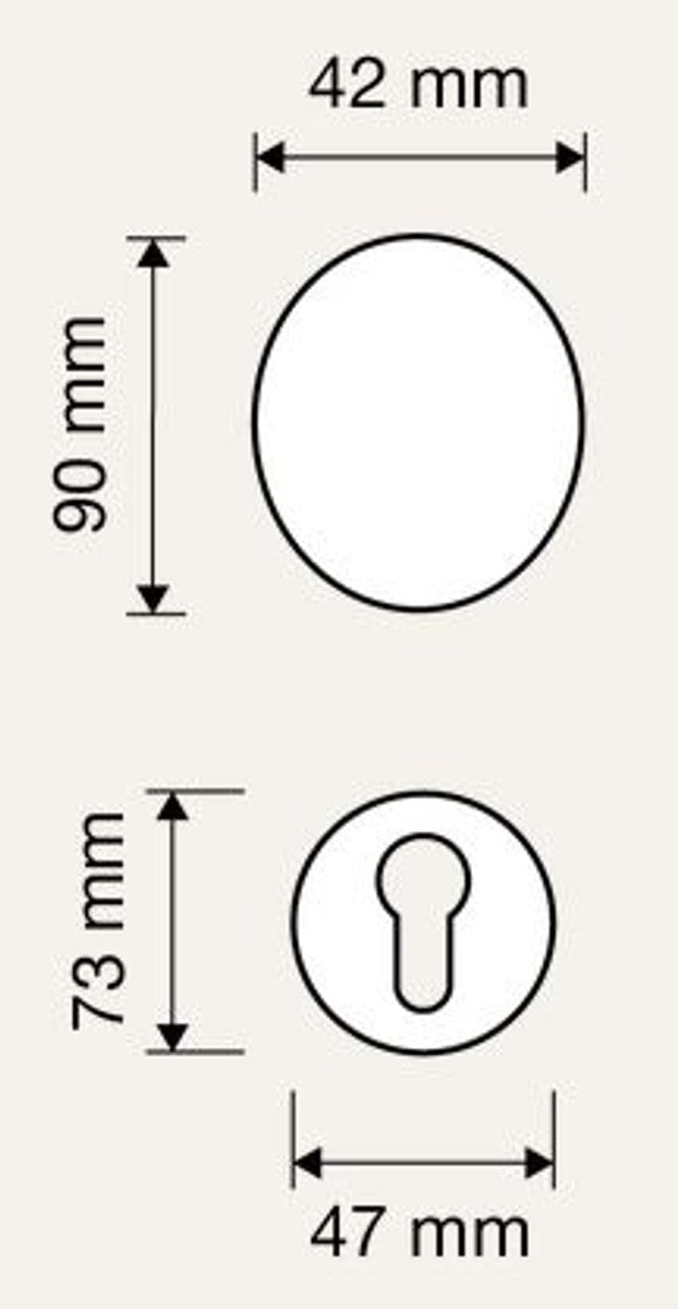 Barock Türknauf Set Messing Patiniert 4,2 x H. 9 cm - Drehbare Türgriffe im Barockstil