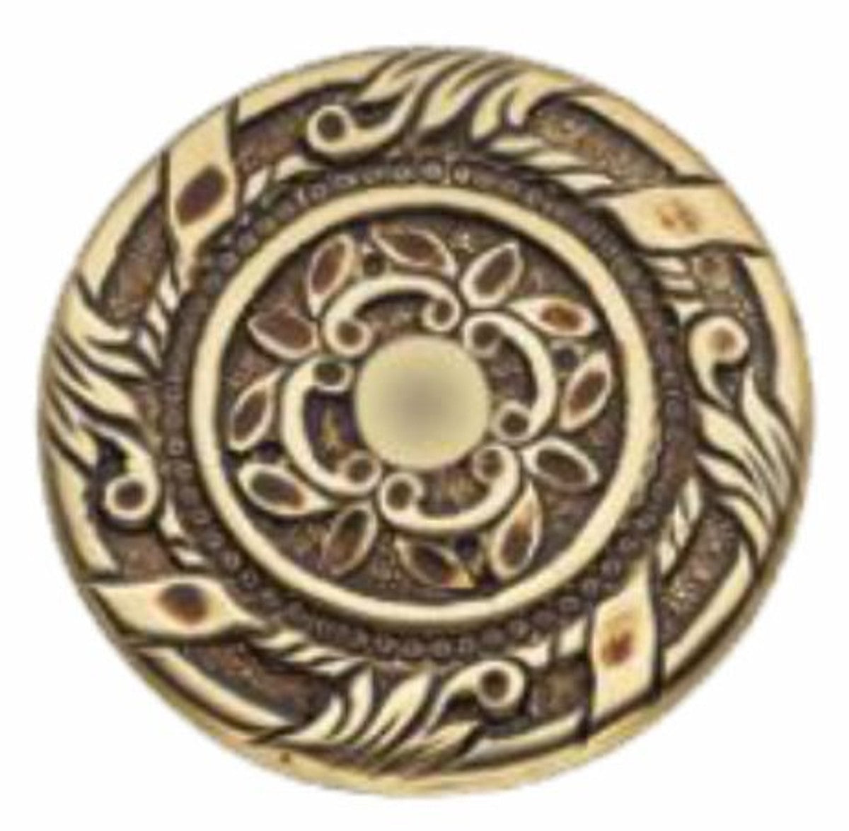 Barock Türklinken Set 14,2 x H. 5,3 cm - Verschiedene Farben - 2 Prunvolle Messing Türgriffe mit runden Rosetten - Luxus Qualität - Made in Italy