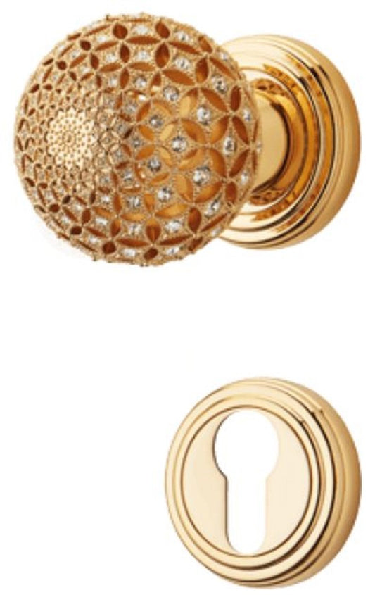 Barock Türknauf Set mit Swarovski Kristallglas Ø 5,5 cm - Made in Italy