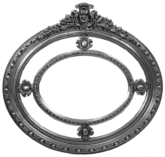 Barock Wandspiegel Silber 125 x H. 120 cm - Handgefertigter ovaler Barock Spiegel mit wunderschönen Verzierungen