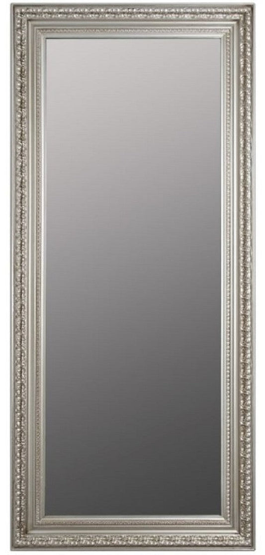 Barock Wandspiegel Silber 72 x H. 162 cm - Handgefertigter Spiegel im Barockstil
