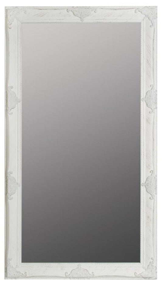 Barock Wandspiegel Weiß 72 x H. 132 cm - Handgefertigter Barock Spiegel mit Holzrahmen und wunderschönen Verzierungen