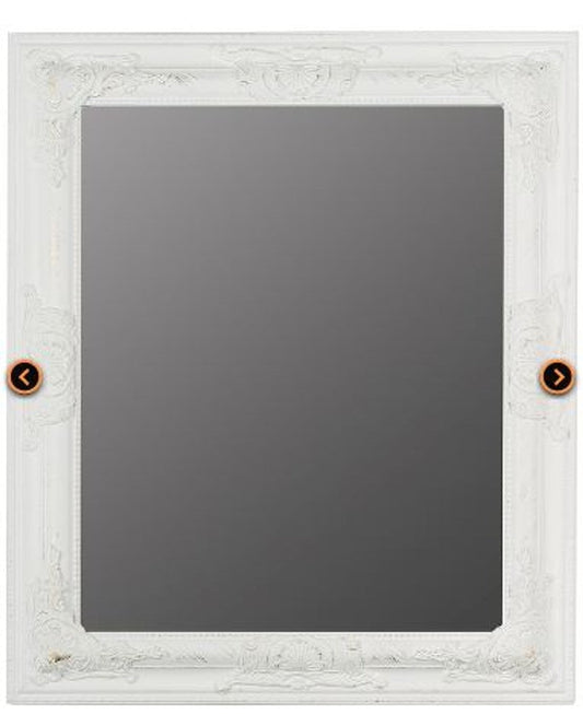 Barock Wandspiegel Weiss Höhe 62 cm, Breite 52 cm - Edel & Prunkvoll - Vintagelook - Handgefertigt