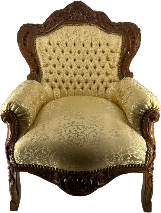 Barock Wohnzimmer Sessel Gold Muster / Braun - Prunkvolle Barock Möbel