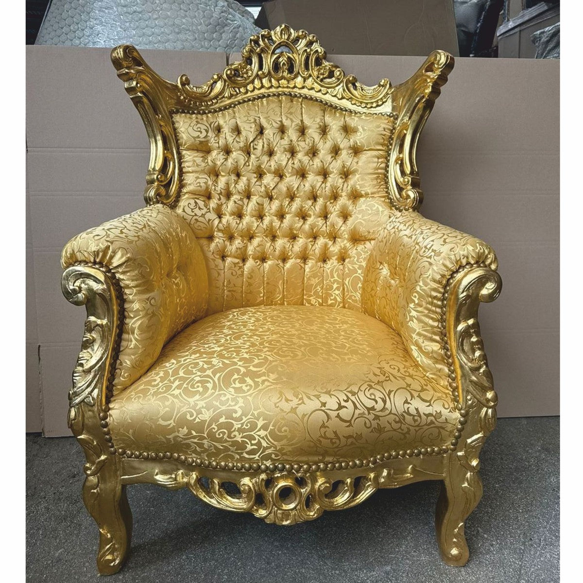 Barock Wohnzimmer Sessel Gold - Prunkvolle Barock Möbel