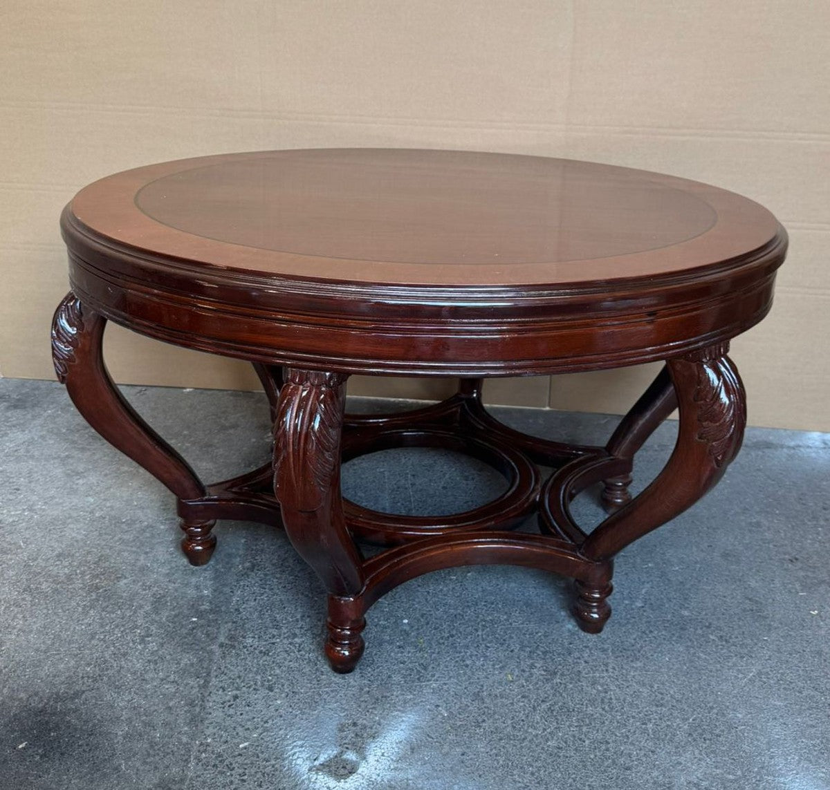 Barock Couchtisch / Wohnzimmertisch Braun 100 cm - Barock Möbel