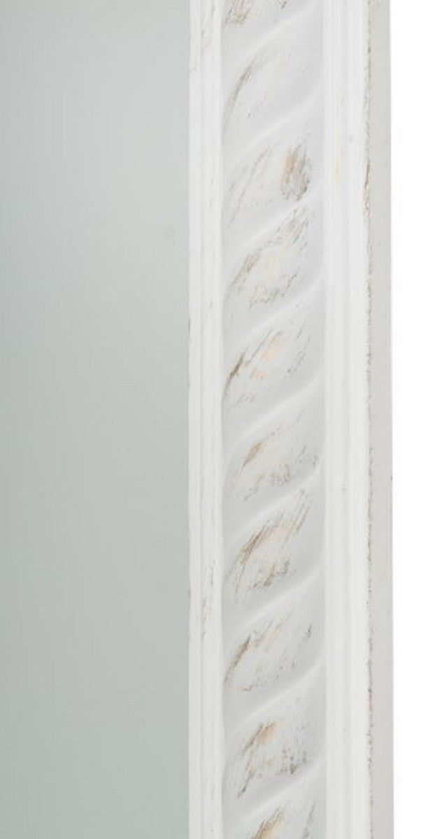 Barock Wohnzimmer Wandspiegel Antik Weiß / Gold 72 x H. 162 cm - Handgefertigter Spiegel im Barockstil