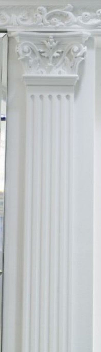 Barock Zierelement Säule Weiß 13,6 x 1,9 x H. 200 cm - Barock Wohnzimmer Deko