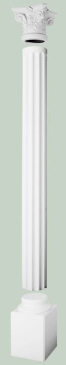 Barock Wanddeko Säulen Kopfteil Weiß 36 x 36 x H. 30 cm - Barock Deko Zierelement - Deko Accessoires