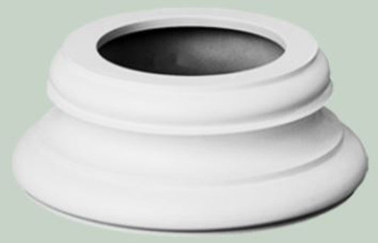 Barock Zierelement Sockel Weiß Ø 32 x H. 12,5 cm - Runder Deko Säulenfuß im Barockstil