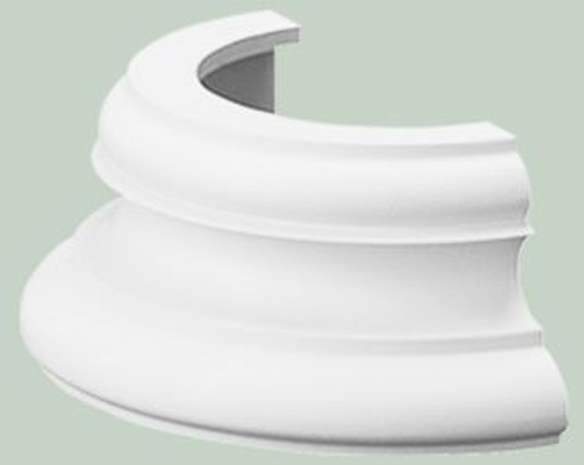 Barock Zierelement Säulenfuß Sockel Weiß 32 x 16 x H. 12,5 cm - Prunkvolle Wanddeko - Barock Deko