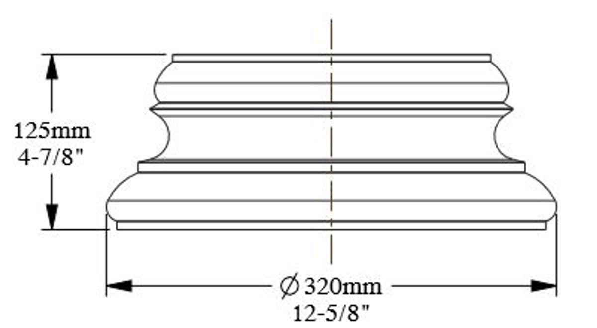 Barock Zierelement Säulenfuß Sockel Weiß 32 x 16 x H. 12,5 cm - Prunkvolle Wanddeko - Barock Deko