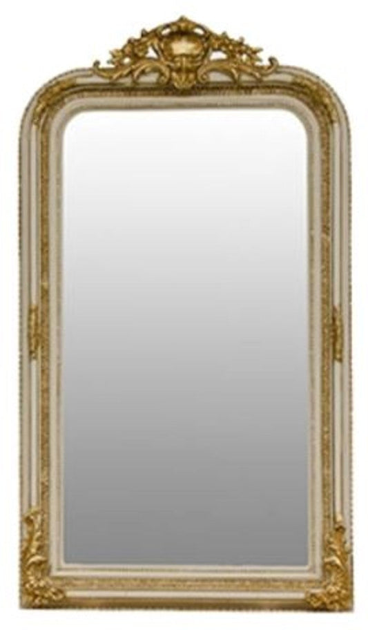 Barock Spiegel Creme / Gold 86 x H. 155 cm - Wohnzimmermöbel im Barockstil
