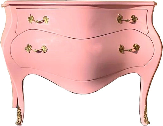Barock Kommode 120 cm Rosa / Gold - Sideboards Barockmöbel