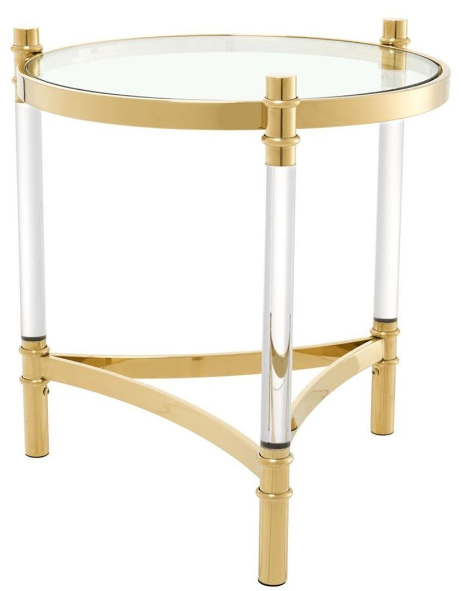 Wohnzimmer Beistelltisch Gold Ø 50 x H. 55 cm - Luxus Kollektion