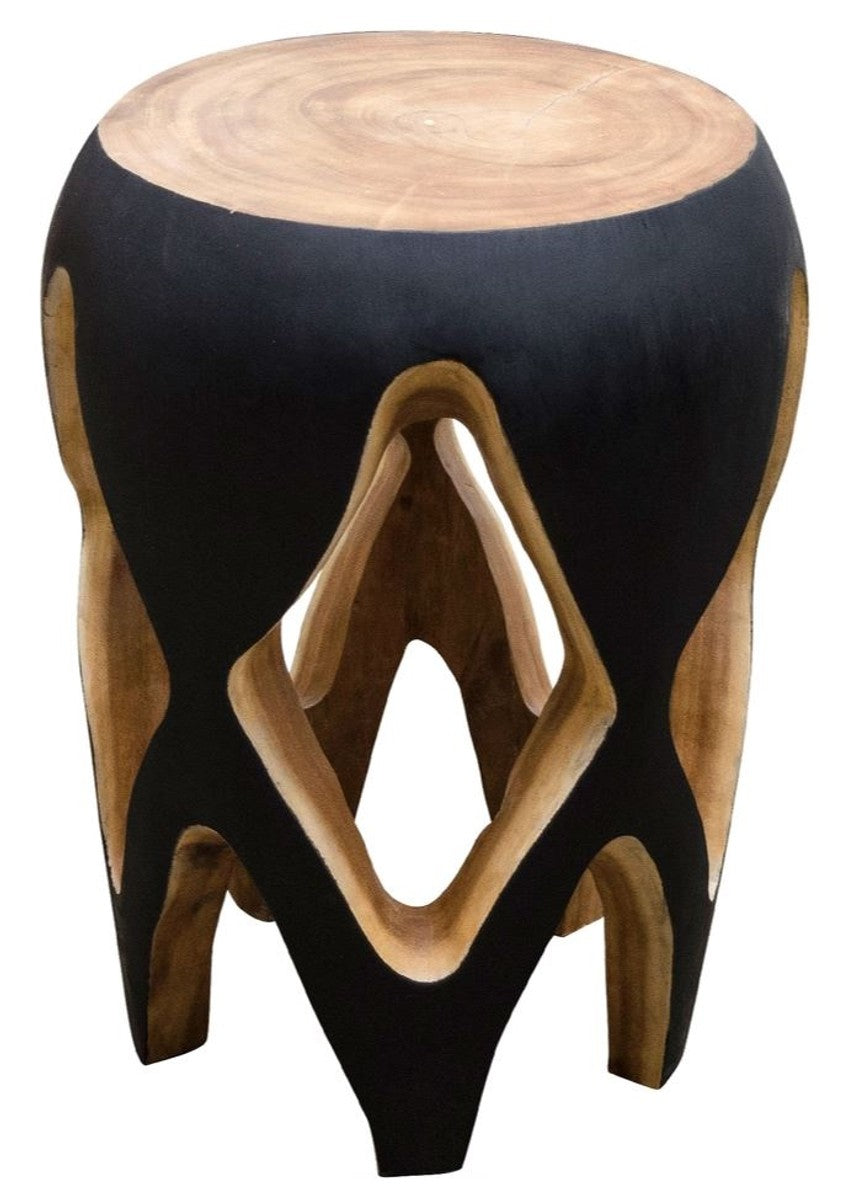 Beistelltisch Schwarz / Naturfarben 40 x H. 54,5 cm - Wohnzimmermöbel