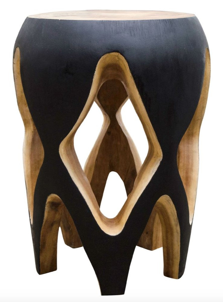 Beistelltisch Schwarz / Naturfarben 40 x H. 54,5 cm - Wohnzimmermöbel