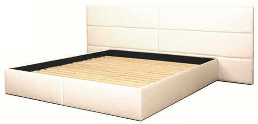 Echtleder Bett Weiß - Luxus Möbel