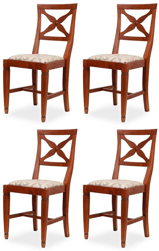 Biedermeier Esszimmer Stuhl 4er Set Grau / Braun