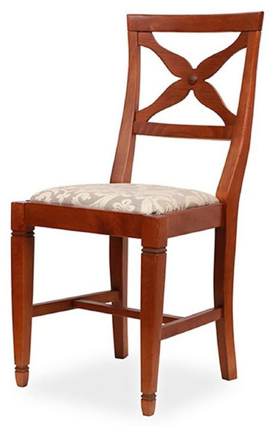 Biedermeier Esszimmer Stuhl Grau / Braun 43,5 x 49 x H. 92 cm - Massivholz Küchen Stuhl - Massivholz Esszimmer Möbel - Biedermeier Esszimmer Möbel