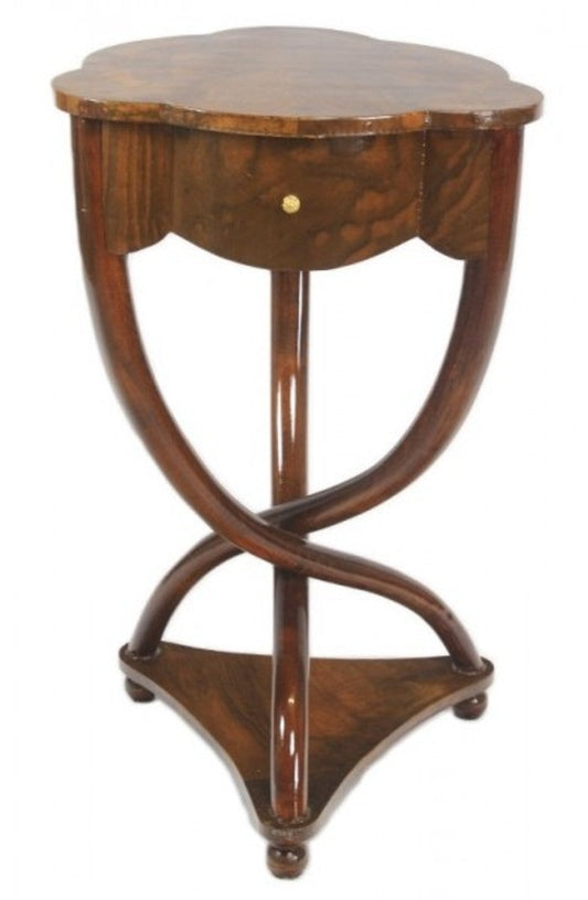 Biedermeier Schubladen Schrank Mahagoni Braun - Handgefertigt aus Massivholz - Nachtschrank Nachttisch Kommode