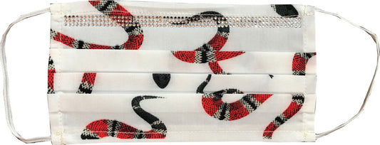 Bling Bling Snakes Weiß - CP Maske mit Glitzersteinen