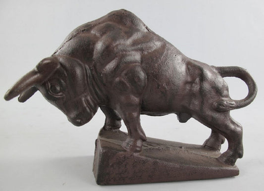 Metall Deko Figur Stier Braun 27 cm - Schreibtisch Dekofigur