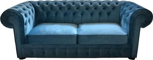 Chesterfield 2er Sofa in Blau 160 x 90 x H. 78 cm - Luxus Chesterfield Sofa
