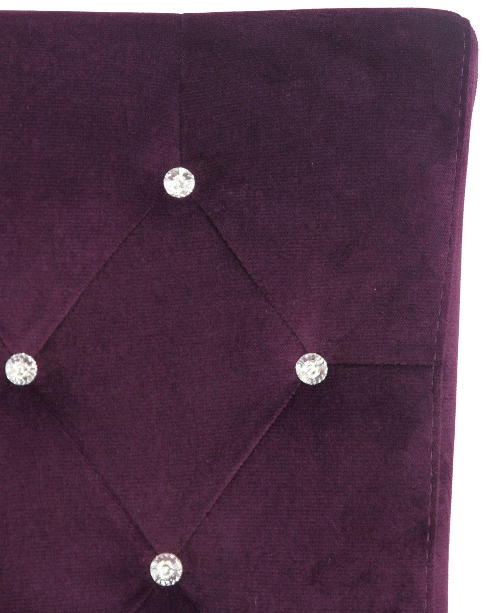 Neo Barock Esszimmer Stuhl Lila / Schwarz mit Bling Bling Glitzersteinen - Design Möbel