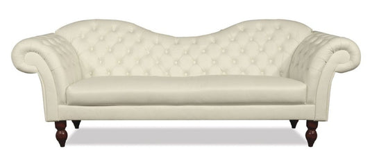 Chesterfield 3er Sofa Venedig - Echt Leder Creme
