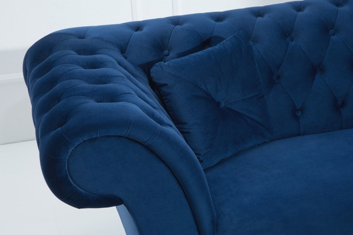 Chesterfield Sofa in Blau 225 x 90 x H. 79 cm - Designer Chesterfield Sofa