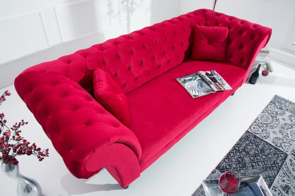 Chesterfield Sofa in Rot 225 x 90 x H. 79 cm - Designer Chesterfield Sofa
