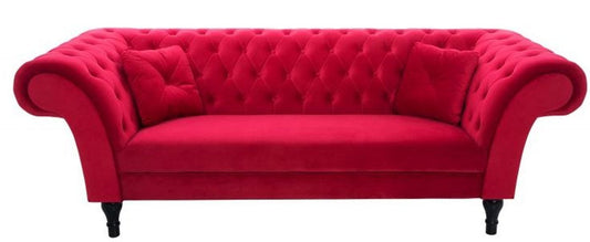 Chesterfield Sofa in Rot 225 x 90 x H. 79 cm - Designer Chesterfield Sofa