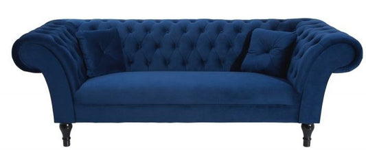Chesterfield Sofa in Blau 225 x 90 x H. 79 cm - Designer Chesterfield Sofa