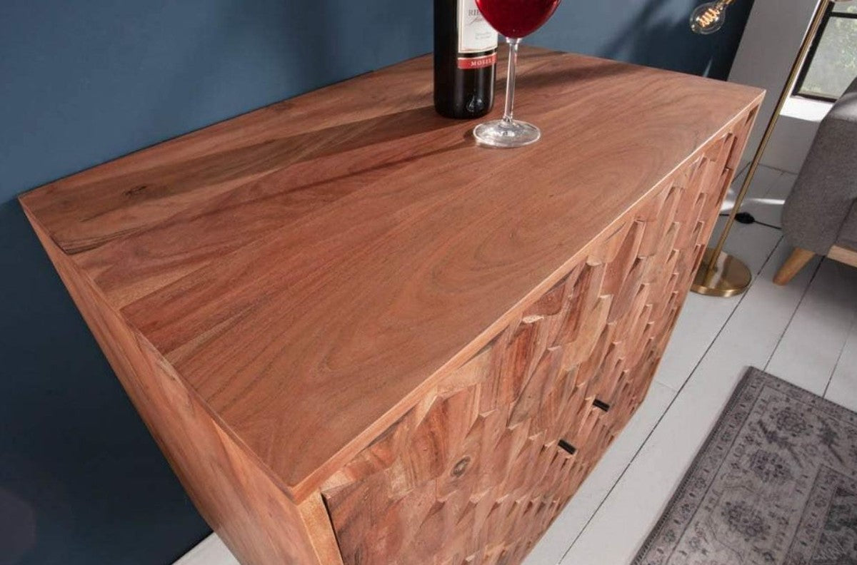 Barschrank Braun 76 x 46 x H. 89 cm - Weinschrank mit 2 Türen