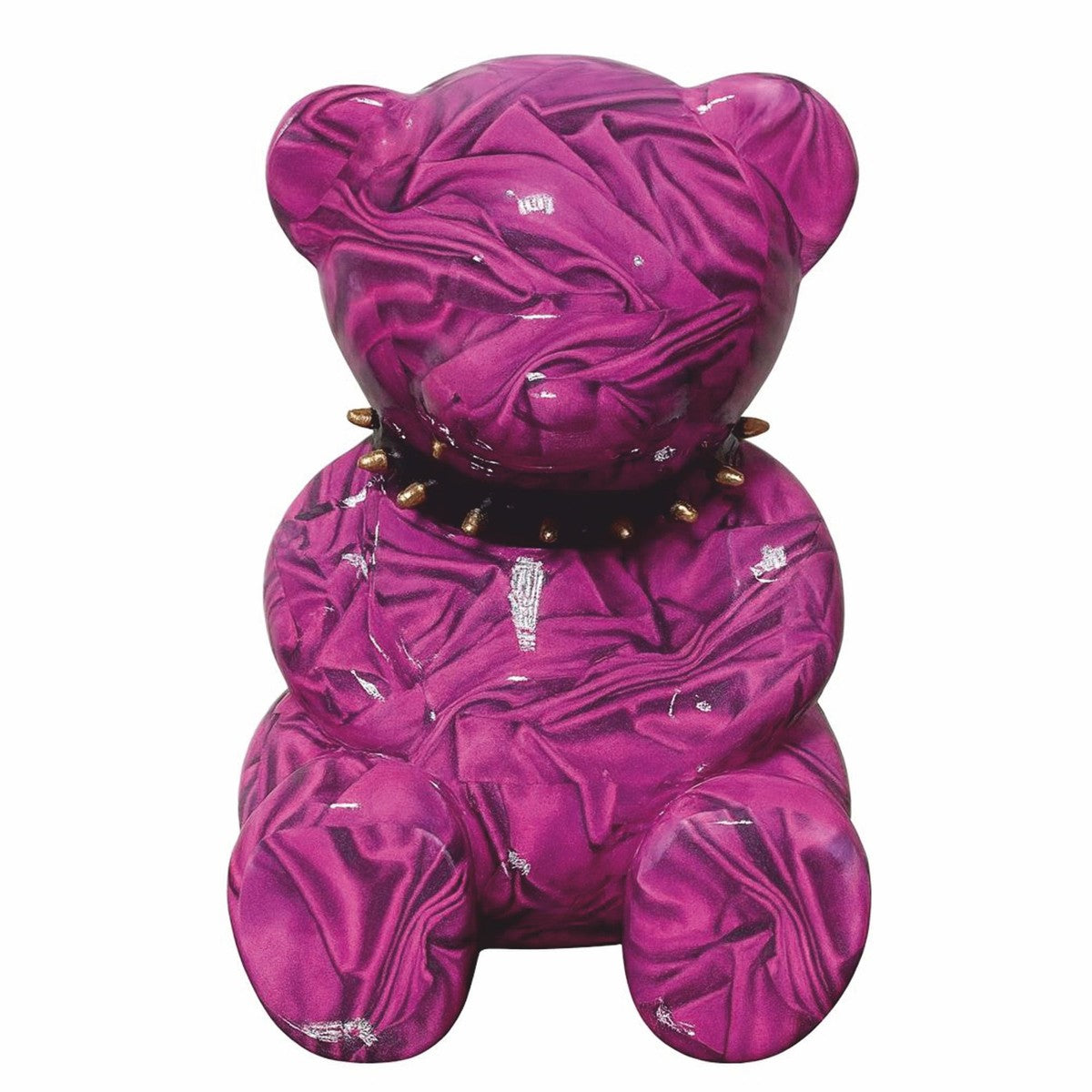 Deko Figur Teddybär mit Halsband Lila H. 40 cm - Deko Figuren