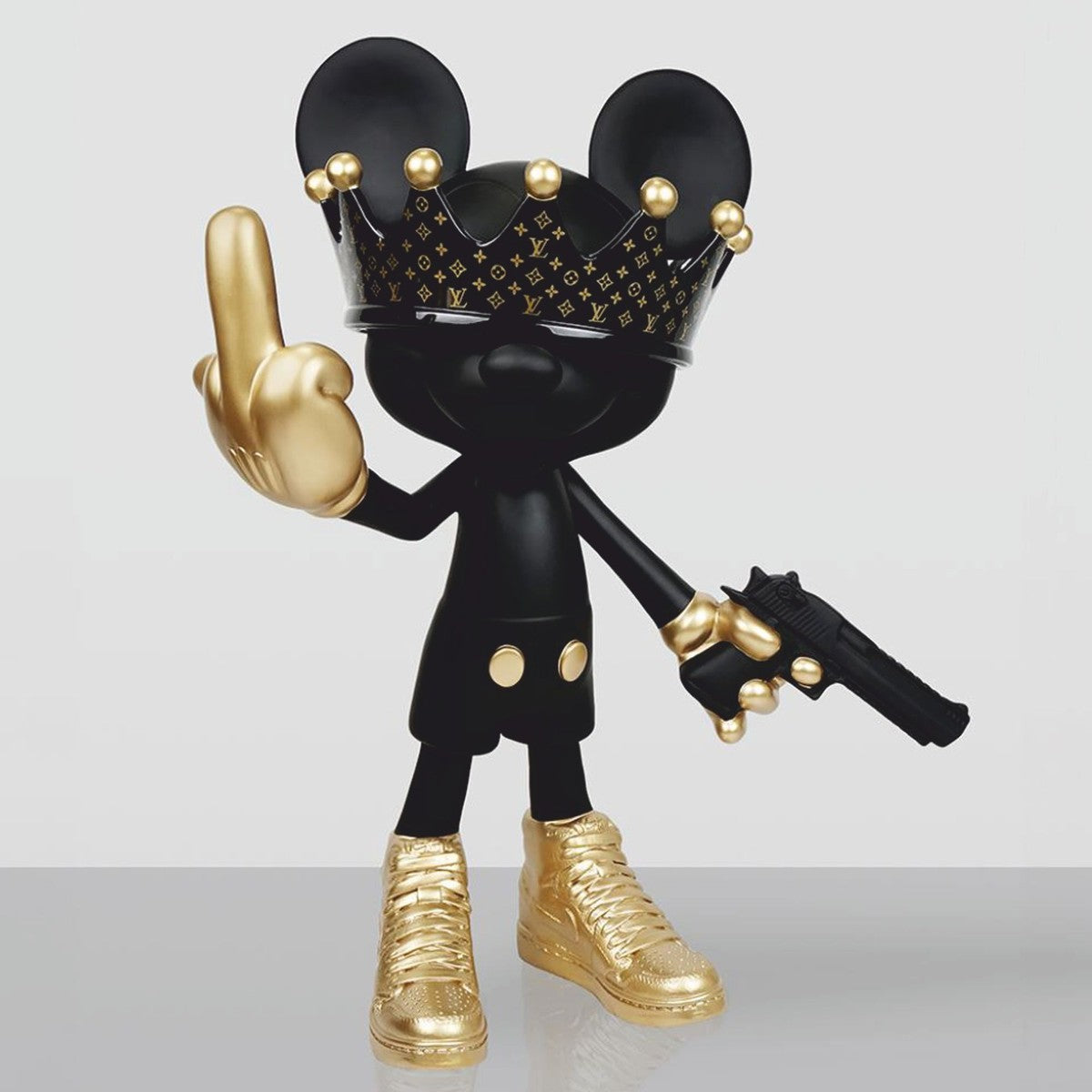 Deko Skulptur Schwarz / Gold H. 120 cm - Wohnzimmer & Garten Figur