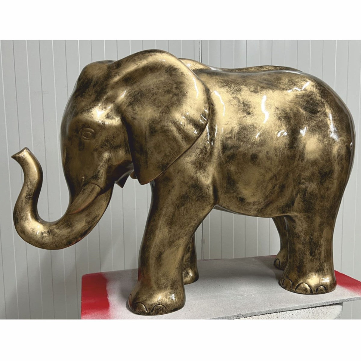 Deko Skulptur Elefant Antik Gold 84 x H. 57 cm - Deko Figur