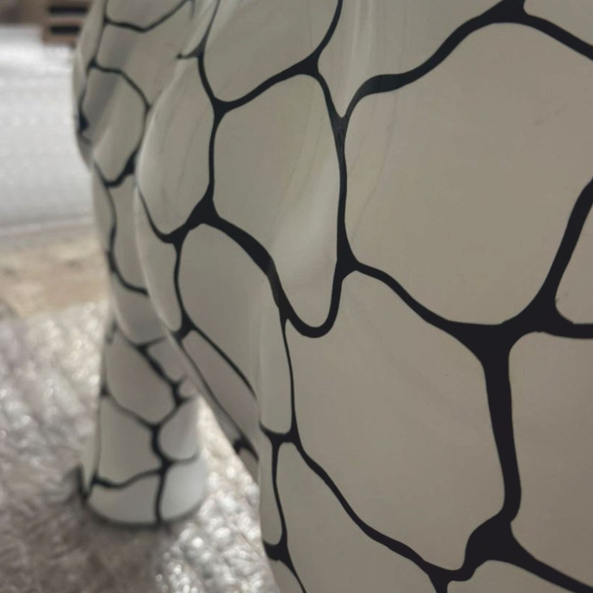 Deko Skulptur Elefant Weiß / Schwarz 84 x H. 57 cm - Deko Figur