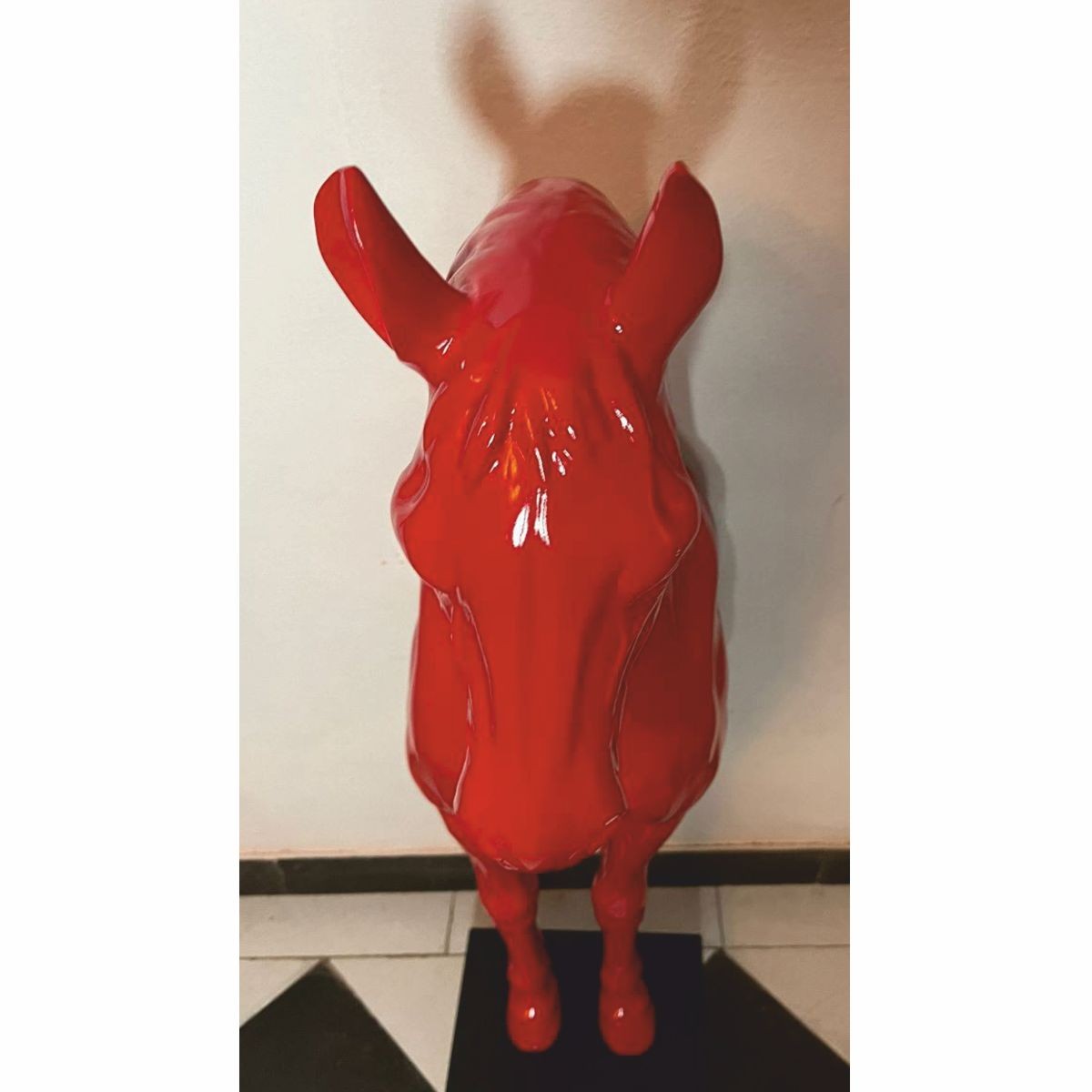 Wanddeko Skulptur Pferd Rot / Schwarz H. 96 cm - Deko Figur