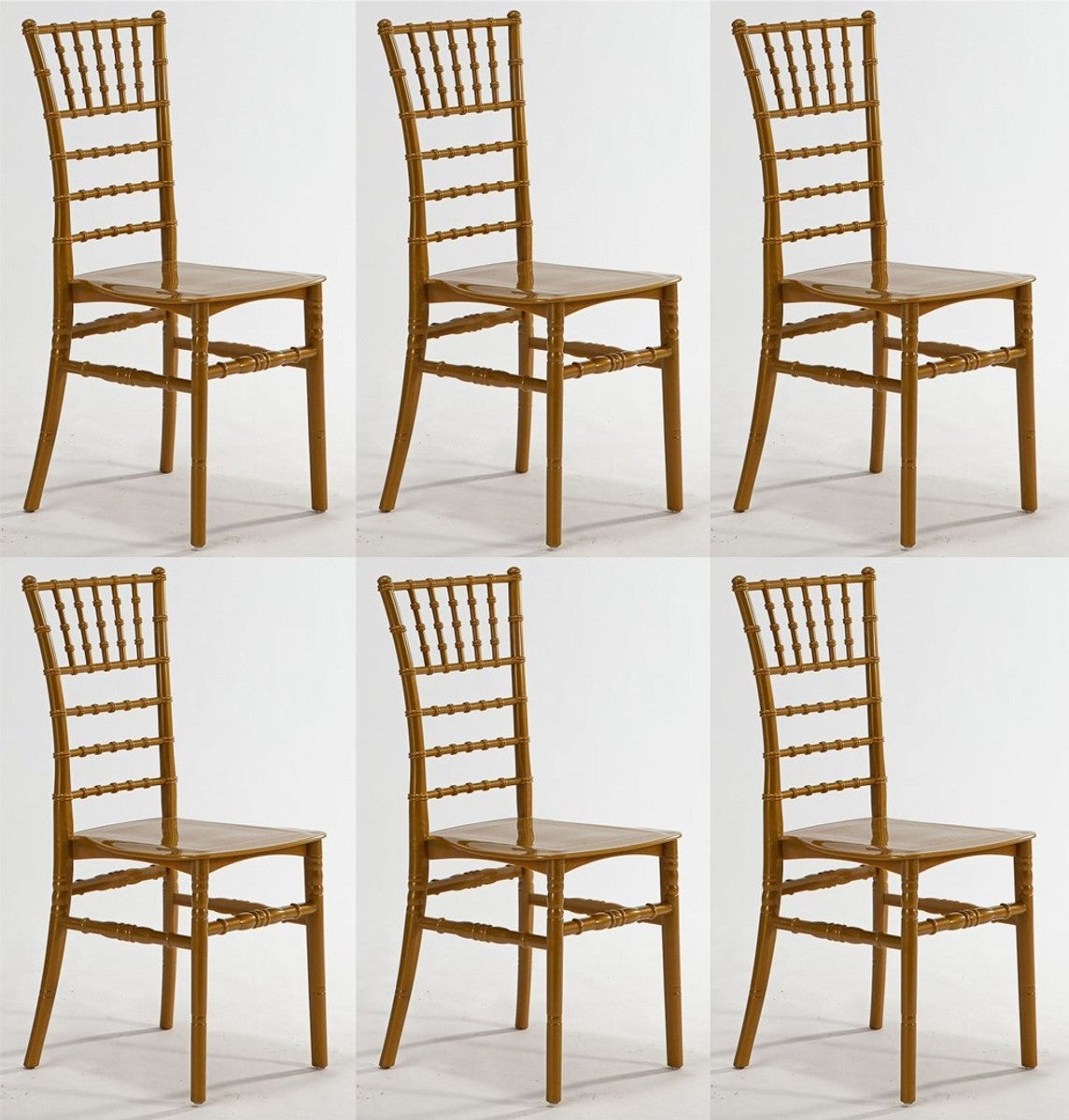 Designer Acryl Stuhl Set Gold 40 x 46 x H. 92,5 cm - Esszimmerstühle - Acryl Esszimmer Möbel