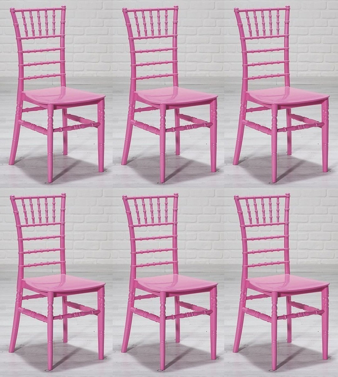 Designer Acryl Stuhl Set Rosa 40 x 46 x H. 92,5 cm - Esszimmerstühle - Acryl Esszimmer Möbel