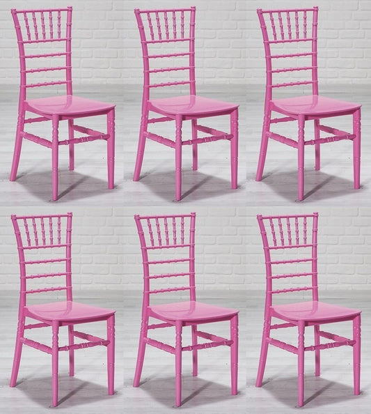 Designer Acryl Stuhl Set Rosa 40 x 46 x H. 92,5 cm - Esszimmerstühle - Acryl Esszimmer Möbel